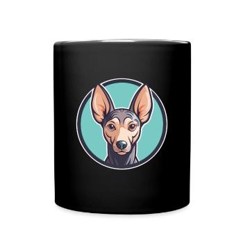 American Hairless Terrier Chien Race Dessin animé Kawaii - Mug uni - noir - Devant