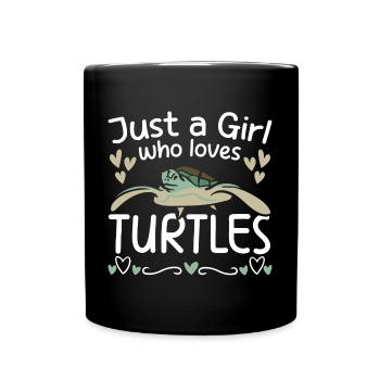 Turtle Sea Turtle Aquarium Species Conservation - Full Colour Mug - black - Front