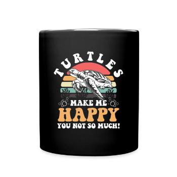 Turtles Reptile Water Cute - Full Colour Mug - black - Front