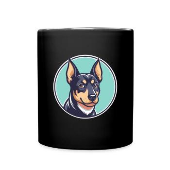 Schwarzer Und Tan Terrier Hund Rasse Cartoon Kawaii Haustier - Tasse einfarbig - Schwarz - Vorne