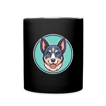 Talon bleu chien race drôle dessin animé Kawaii Clipart - Mug uni - noir - Devant