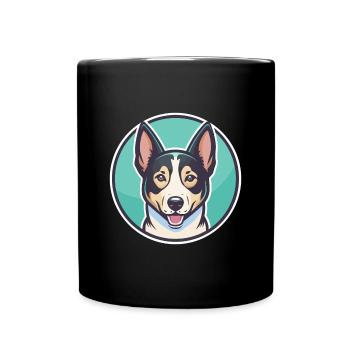 Canaan chien race dessin animé Kawaii Clipart animal de compagnie - Mug uni - noir - Devant