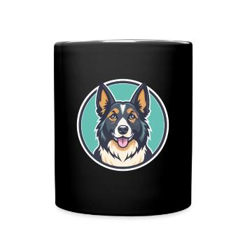 Carpathian Shepherd Dog Breed Funny Cartoon Kawaii - Full Colour Mug - black - Front