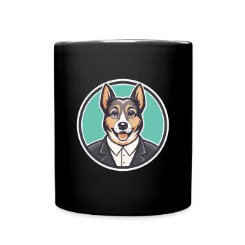 Castro Laboreiro Hunderasse Cartoon Kawaii Clipart - Tasse einfarbig - Schwarz - Vorne