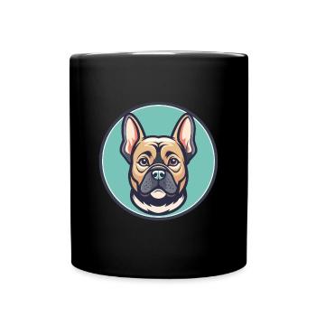 Braque Dauvergne Dog Breed Cartoon Kawaii Clipart - Full Colour Mug - black - Front