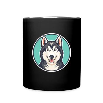 Chien chien chien Labrador Labrador Race Dessin animé Kawaii - Mug uni - noir - Devant