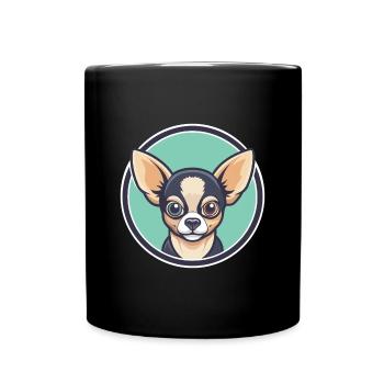 Chihuahua Dog Breed Cartoon Kawaii Clipart Animal - Full Colour Mug - black - Front