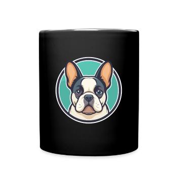 Chien Francais Blanc Et Noir Dog Breed Cartoon Pet - Full Colour Mug - black - Front