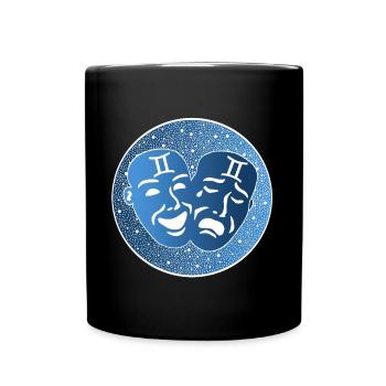 Zwillinge Sternzeichen - Tasse einfarbig - Schwarz - Vorne