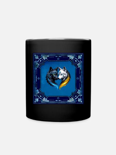 Majestätische Wolfsköpfe. - Tasse einfarbig - Schwarz