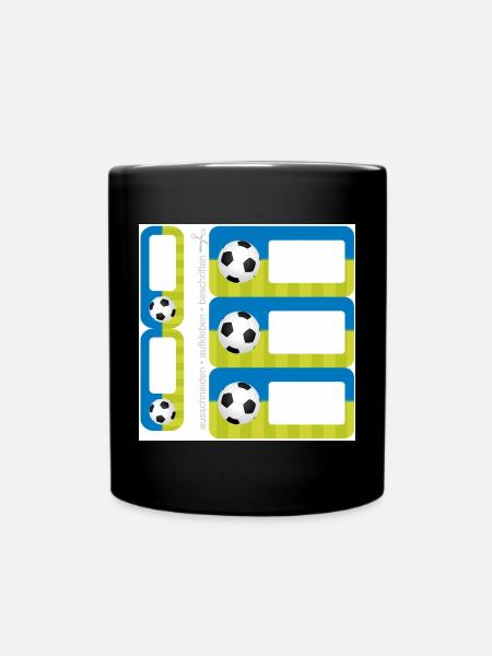 DIY School Sticker Set - Soccer Blue Green - 5 - Full Colour Mug - black