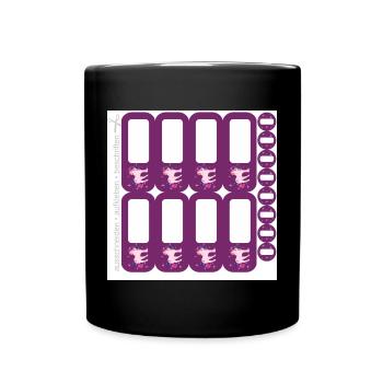 DIY Schulaufkleber Set - Fantasy Einhorn lila - 16 - Tasse einfarbig - Schwarz - Vorne