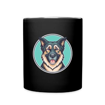 Berger Croate Race Dessin animé Kawaii Clipart - Mug uni - noir - Devant