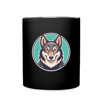 Chien-loup tchécoslovaque Race de chien Dessin animé Kawaii - Mug uni - noir - Devant