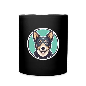 Danois Suédois Chien Race Chien Dessin Animé Kawaii - Mug uni - noir - Devant