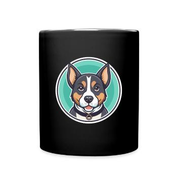 Drever Hund Rasse Cartoon Kawaii Clipart Tier Haustier - Tasse einfarbig - Schwarz - Vorne