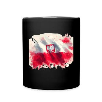 Flagge Fahne Polen Polska polnisch rot weiß - Tasse einfarbig - Schwarz - Vorne