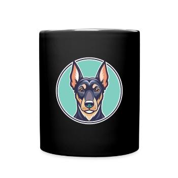 Deutscher Jagdterrier Hunderasse Karikatur Kawaii - Tasse einfarbig - Schwarz - Vorne
