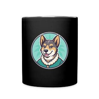 Hawaïen Poi Chien Race Dessin animé Kawaii Clipart Animal de compagnie - Mug uni - noir - Devant