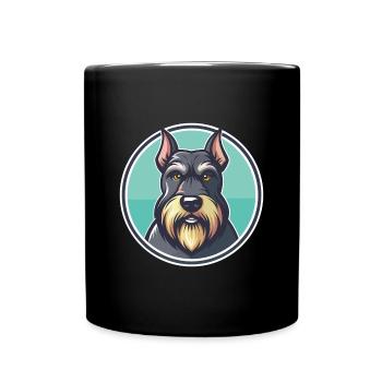 Schnauzer géant chien race dessin animé Kawaii Clipart - Mug uni - noir - Devant