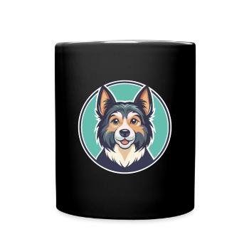 Gonczy Polski Dog Breed Cartoon Kawaii Clipart Pet - Full Colour Mug - black - Front