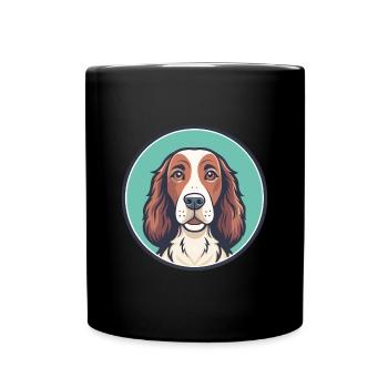 Irische Rot Und Weiß Setter Hund Rasse Lustige Karikatur - Tasse einfarbig - Schwarz - Vorne