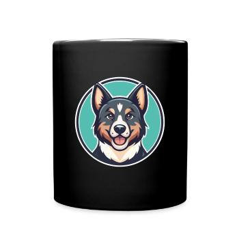 Kai Ken Chien Race Dessin Animé Personnage Kawaii Clipart - Mug uni - noir - Devant
