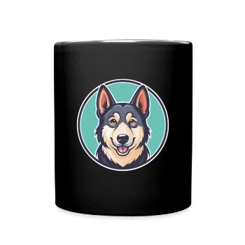 Hygenhund Chien Race Dessin animé Kawaii Clipart Animal - Mug uni - noir - Devant