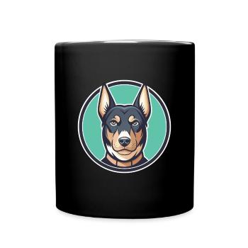 Jamthund Dog Breed Colorful Cartoon Kawaii Clipart - Full Colour Mug - black - Front