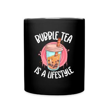 Boba Drink Anime Straw - Full Colour Mug - black - Front