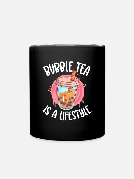 Boba Drink Anime Straw - Full Colour Mug - black