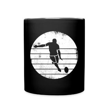 Rugbyspieler Zeichnung - Tasse einfarbig - Schwarz - Vorne
