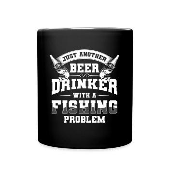 Pêche au brochet - Mug uni - noir - Devant