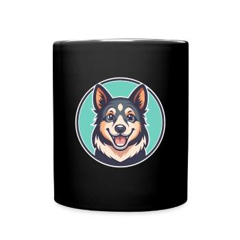 Kanni Chien Race Dessin animé Kawaii Clipart Animal Animal de compagnie - Mug uni - noir - Devant