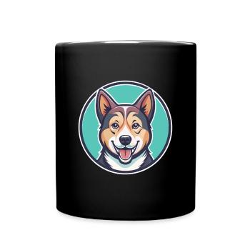 Kintamani Chien Race Dessin Animé Kawaii Clipart Animal - Mug uni - noir - Devant