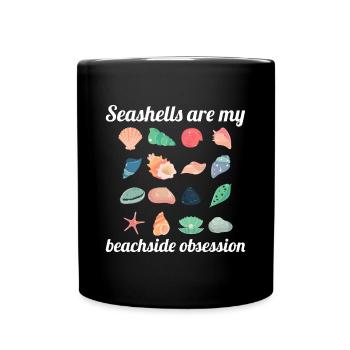 Seashells Collector Beachcomber Sea Shell Ocean - Full Colour Mug - black - Front