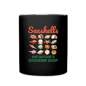 Seashells Collector Beachcomber Sea Shell Ocean - Full Colour Mug - black - Front