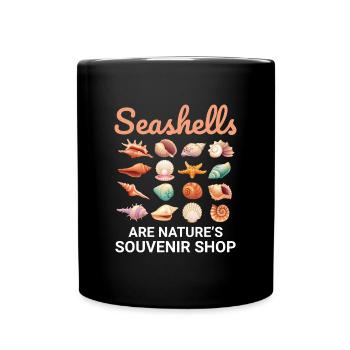 Seashells Collector Beachcomber Sea Shell Ocean - Full Colour Mug - black - Front