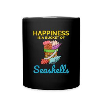 Seashells Collector Beachcomber Sea Shell Ocean - Full Colour Mug - black - Front
