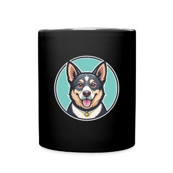 Nouvelle-Zélande Race Chien Drôle Dessin Animé Kawaii Clipart - Mug uni - noir - Devant
