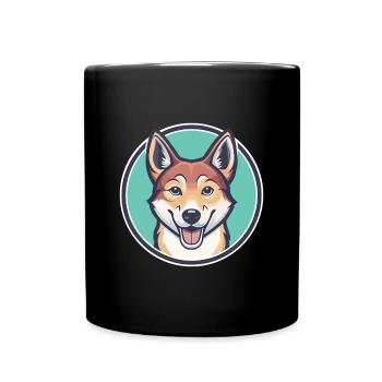 Neuguinea Singende Hunderasse Karikatur Kawaii - Tasse einfarbig - Schwarz - Vorne