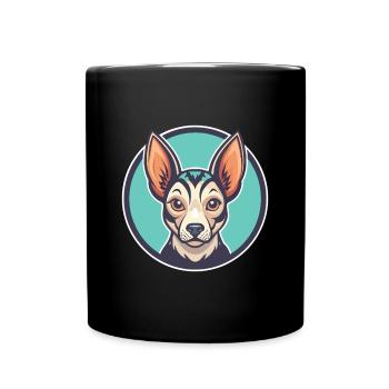 Peruanische Inka-Orchidee-Hunderasse Karikatur Kawaii Haustier - Tasse einfarbig - Schwarz - Vorne