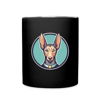 Pharaoh Hound Dog Breed Cartoon Kawaii Clipart Pet - Full Colour Mug - black - Front