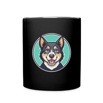 Pachon Navarro Hunderasse Cartoon Kawaii Clipart - Tasse einfarbig - Schwarz - Vorne