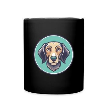 Polnische Jagdhunderasse Cartoon Kawaii Clipart - Tasse einfarbig - Schwarz - Vorne