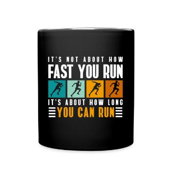 Marathonläufer Sprinter - Tasse einfarbig - Schwarz - Vorne