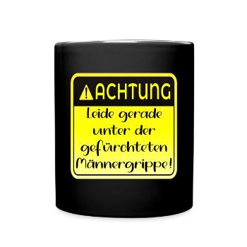 MÄNNERGRIPPE HUMOR - KRANK - Tasse einfarbig - Schwarz - Vorne
