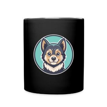Russian Toy Dog Breed Funny Cartoon Kawaii Clipart - Full Colour Mug - black - Front
