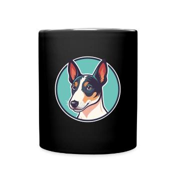 Glatter Foxterrier Hunderasse Karikatur Kawaii - Tasse einfarbig - Schwarz - Vorne