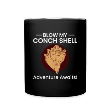 Conch Seashells Collector Beachcomber Sea Shell - Full Colour Mug - black - Front